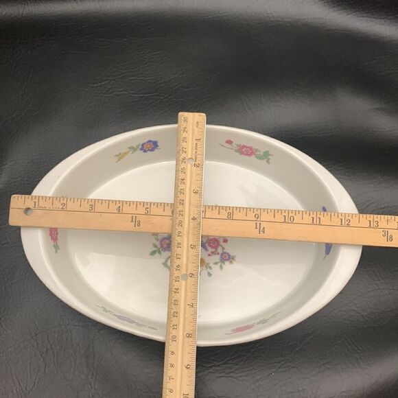 Cordon Bleu France BIA Oval Floral Ceramic Baking Serving Dish Pink Purple White - Picture 9 of 9